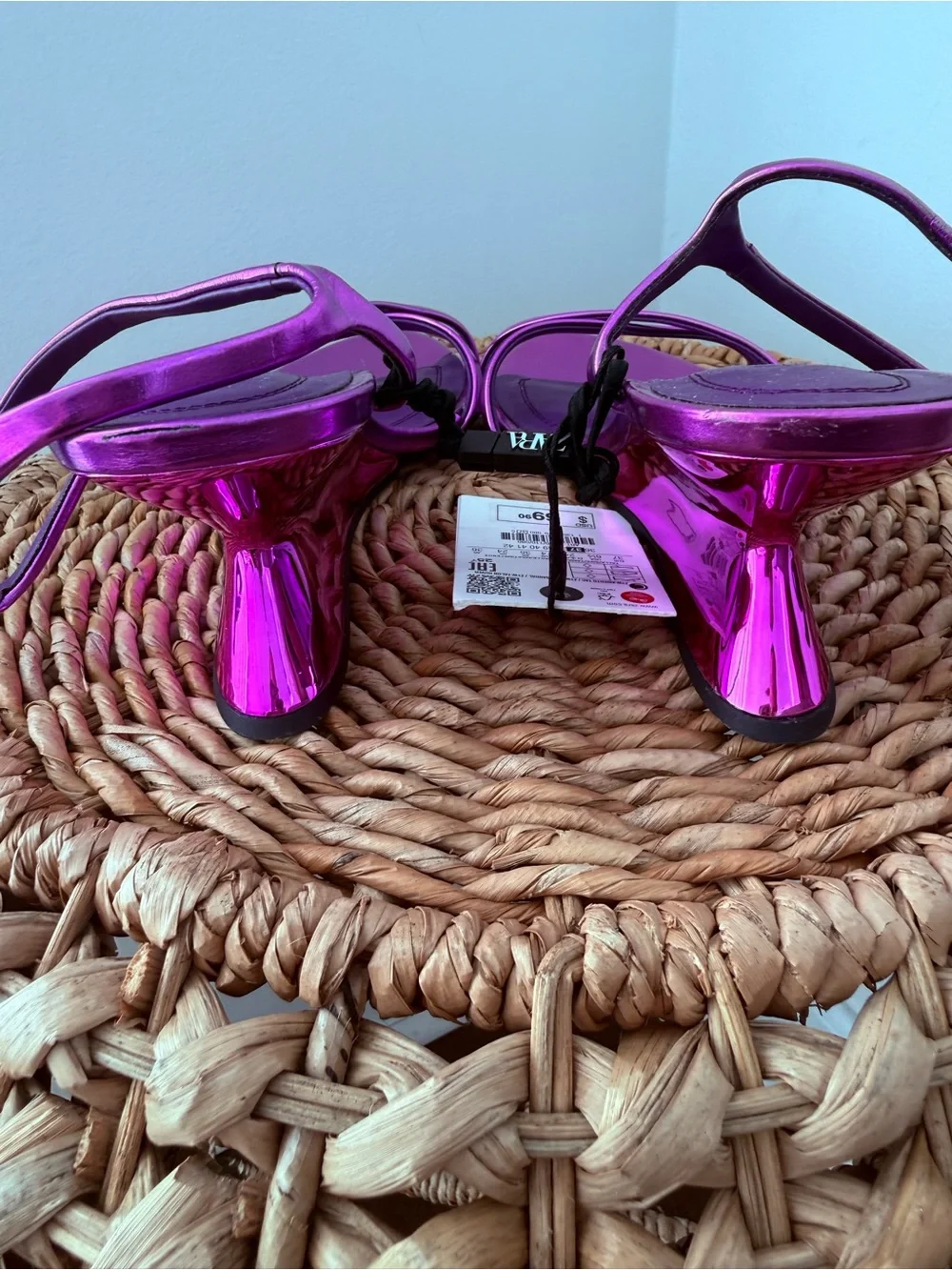 Zara Metallic Fuchsia Strappy Sandals - Picture 3 of 4